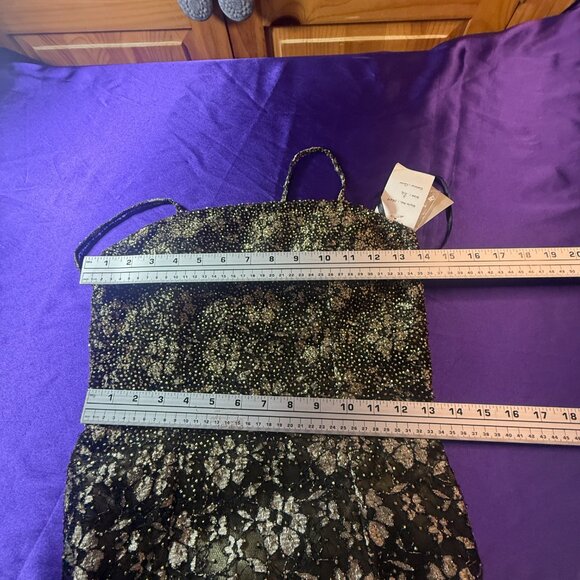 NEW📌 Je Matadi Lace Black/ Gold Floral Maxi Formal Dress with Long Slit - Picture 11 of 15